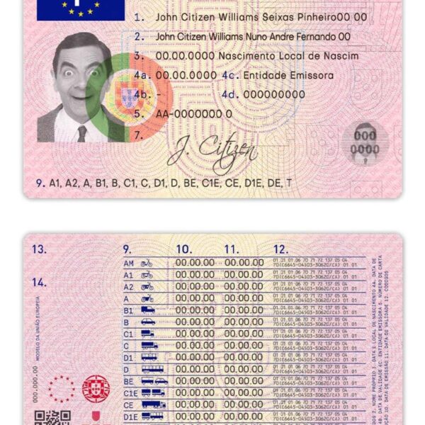 Portugal Driving Licence PSD Template